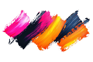 Vibrant brushstrokes in pink, orange, and blue create an abstract composition, adding artistic flair and lively color to your creative projects. png