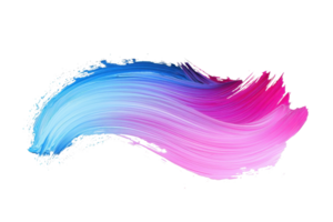 Vibrant brushstroke in pink and blue, blending colors with a dynamic flow. Perfect for art backgrounds, design, and creative projects. png