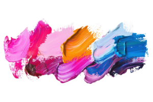 Vibrant brush strokes of colorful paint create an abstract, dynamic composition, showcasing diverse hues and textures for creative inspiration. png