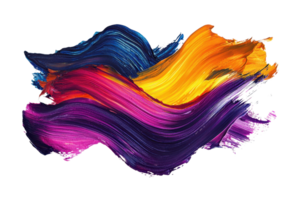 Vivid abstract brush strokes with dynamic colors in a flowing pattern, showcasing artistic expression and creativity. png