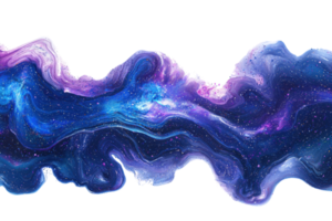 Vivid cosmic wave illustration with swirling blues and purples, showcasing a mesmerizing abstract nebula with a mystical and dreamy feel. png
