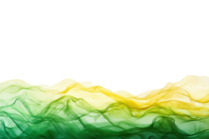 Vibrant green and yellow flowing waves create a stunning abstract background, evoking a sense of motion and energy for creative designs. png