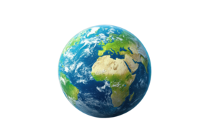 Vibrant image of Earth from space showcasing continents and oceans, perfectly capturing the beauty of our planet's natural features. png