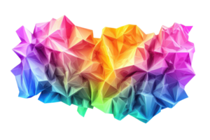 Vibrant low-poly abstract art with a spectrum of colors, showcasing a dynamic and modern geometric style perfect for creative projects. png