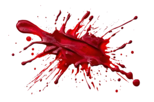 Vibrant red paint splash isolated on transparent background. perfect for artistic and graphic design projects. png