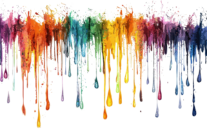 Vibrant multicolor paint drips create a stunning abstract background. Perfect for artistic and creative design projects. png