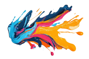 Vibrant splash of colorful paint blending dynamically, creating a lively and artistic explosion of hues. Perfect for creative projects. png