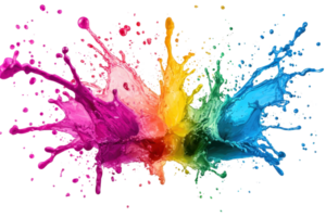 Vibrant splashes of various colors blend seamlessly, creating an abstract art piece full of energy and creativity. Perfect for artistic design projects. png