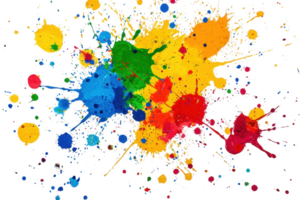Vibrant splashes of colorful paint create a dynamic and energetic abstract background, perfect for artistic and creative projects. png