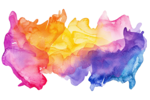 Vibrant watercolor splash blending warm and cool tones, creating a dynamic and artistic background perfect for creative projects. png