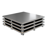 Square Metal Platform with Stacked Layers and Smooth Surface png
