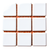 Glossy White Tiles Arranged in a Stylish Square Pattern Design png