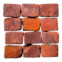 Rustic Red Clay Bricks Arranged in a Grid Pattern png