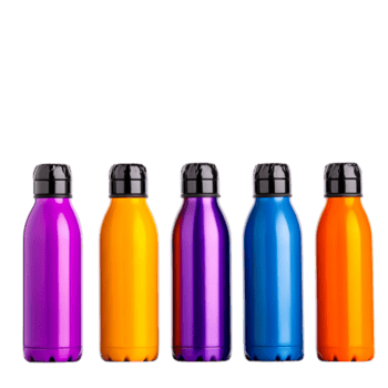 colorida inoxidável aço água garrafas dentro vários vibrante tons png