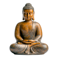 Serene Buddha Sculpture in Meditative Pose with Calm Expression png