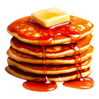 Fluffy Pancakes with Butter and Maple Syrup Dripping Deliciously png
