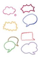 Hand-Drawn Speech Bubble Doodles in Vibrant Colors vector