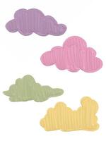 Whimsical Pastel Cloud Illustrations in Soft Colors vector