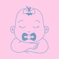 a baby with a bowtie on its head vector