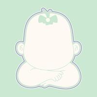 a baby with a bow on its head vector