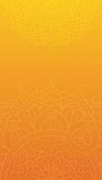 Subtle Delicate And Detailed Mandala Design on Yellow to Orange Gradient Vertical Background vector