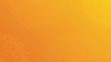 Simple Gradient Warm Horizontal Background Design with Subtle Delicate Mandala Artwork vector