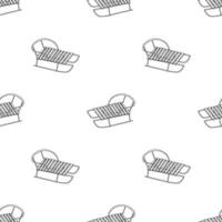 Hand drawn sled seamless pattern vector