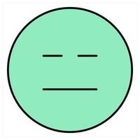 Expressionless and emoji icon concept vector