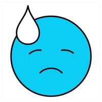 Sweat and emoji icon concept vector