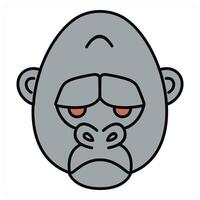 Chimpanzee and animal icon concept vector