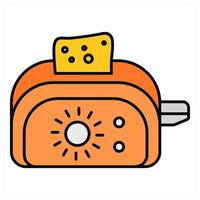 Toaster and toast icon concept vector