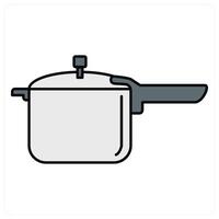 Pressure Cooker and cookware icon concept vector