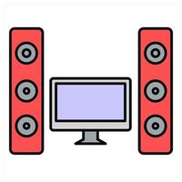 Music System and theater icon concept vector