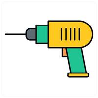 Drill Machine and tool icon concept vector