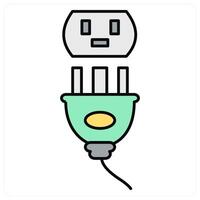 Socket and plug icon concept vector
