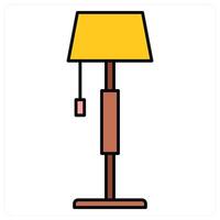 Table Lamp and desk icon concept vector