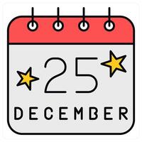 25th Dec and day icon concept vector