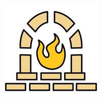 Fireplace and bonefire icon concept vector