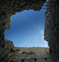 Unusual upward view from a dungeon in Brahehus caste, Jonkopings lan, Sweden photo