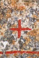 Close up of cross sign from an ancient runestone photo
