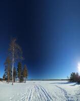 View over lake at resting place Tonnebro in Sweden photo