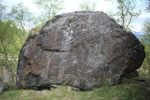Erratic sandstone block at Abisko in Sweden photo