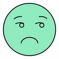 Unamused and emoji icon concept vector