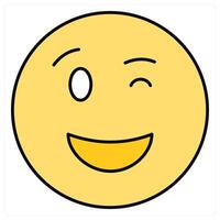 Wink and emoji icon concept vector