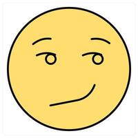 Smirk expression icon concept vector