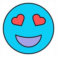 Heart Eyes and expression icon concept vector