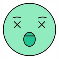 Dizzy Face and emoji icon concept vector