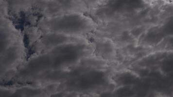 Overcast cloudscape for autumn season background with copy space. Dramatic dark sky with rain clouds video
