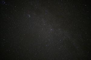 Long exposure of moving clouds on starry sky photo