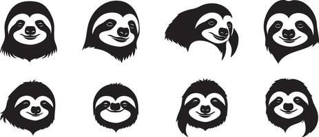 Decorative Sloth Head Illustration for Wildlife Projects vector